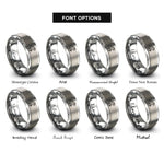 font options for inside engraving on silver toad rings