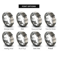 font options for inside engraving on silver toad rings