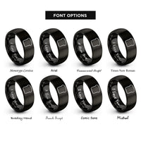 font options for inside engraving on black toast slice rings