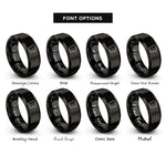 font options for inside engraving on black toast slice rings