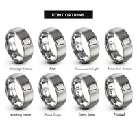 font options for inside engraving on grey toast slice rings