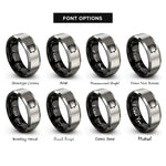 font options for inside engraving on black & gray toaster rings