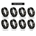 font options for inside engraving on black & gray toaster rings