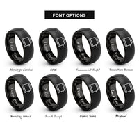 font options for inside engraving on black toaster rings