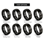 font options for inside engraving on black toaster rings