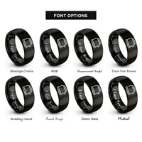 font options for inside engraving on black toaster rings