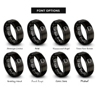 font options for inside engraving on black toaster rings