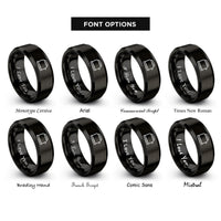 font options for inside engraving on black toaster rings