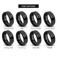 font options for inside engraving on black toaster rings