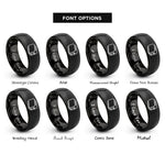 font options for inside engraving on black toaster rings