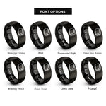 font options for inside engraving on black toaster rings