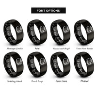 font options for inside engraving on black toaster rings