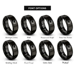 font options for inside engraving on black toaster rings