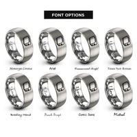 font options for inside engraving on silver toaster rings