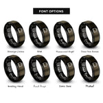 font options for inside engraving on gunmetal & black toaster rings