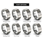 font options for inside engraving on grey toes to bar rings