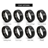 font options for inside engraving on black toggle clamp rings