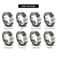 font options for inside engraving on grey toggle clamp rings