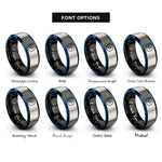 font options for inside engraving on black & blue & grey token bolt rings