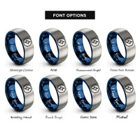 font options for inside engraving on blue & gray token bolt rings