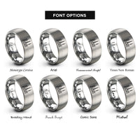 font options for inside engraving on grey tokyo skyline rings
