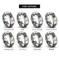 font options for inside engraving on grey tokyo skyline rings