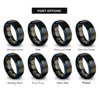 font options for inside engraving on gunmetal & blue tokyo skyline rings
