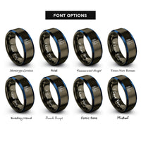 font options for inside engraving on gunmetal & blue tokyo skyline rings