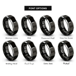 font options for inside engraving on black & grey tokyo skytree rings