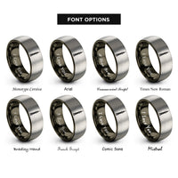 font options for inside engraving on gunmetal & silver tokyo skytree rings