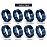 font options for inside engraving on blue tokyo tower rings
