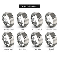 font options for inside engraving on silver tokyo tower rings