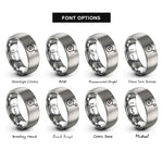 font options for inside engraving on silver toluene methylbenzene rings