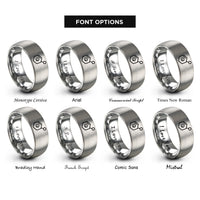 font options for inside engraving on silver toluene methylbenzene rings