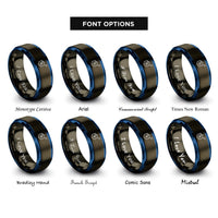 font options for inside engraving on gunmetal & blue toluene methylbenzene rings