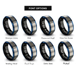 font options for inside engraving on black & blue & grey tomahawk rings
