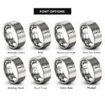 font options for inside engraving on silver tomahawk rings