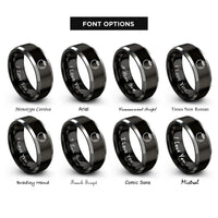 font options for inside engraving on black & grey tomato rings