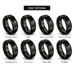 font options for inside engraving on black tomato rings