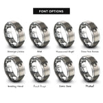 font options for inside engraving on silver tomato rings