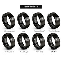font options for inside engraving on black tomato slice rings