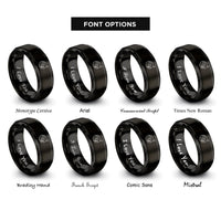 font options for inside engraving on black tonearm record rings
