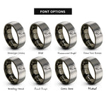font options for inside engraving on gunmetal & gray tonearm record rings