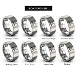 font options for inside engraving on silver tonfa pair crossed rings