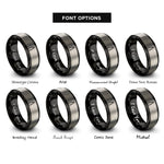 font options for inside engraving on black & gray tongs rings