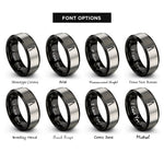 font options for inside engraving on black & gray tongs rings