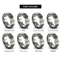font options for inside engraving on grey tongue groove rings