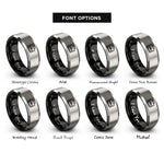 font options for inside engraving on black & gray tool bag rings
