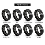 font options for inside engraving on black tool bag rings