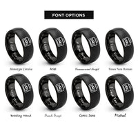 font options for inside engraving on black tool bag rings